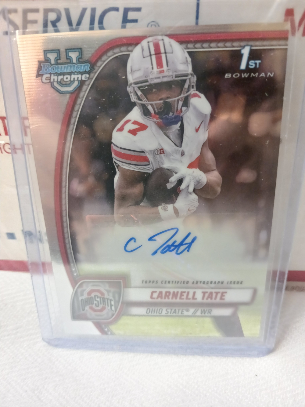 2025 Carnell Tate Ohio State Bowman Chrome Rookie 1ST Autograph Card